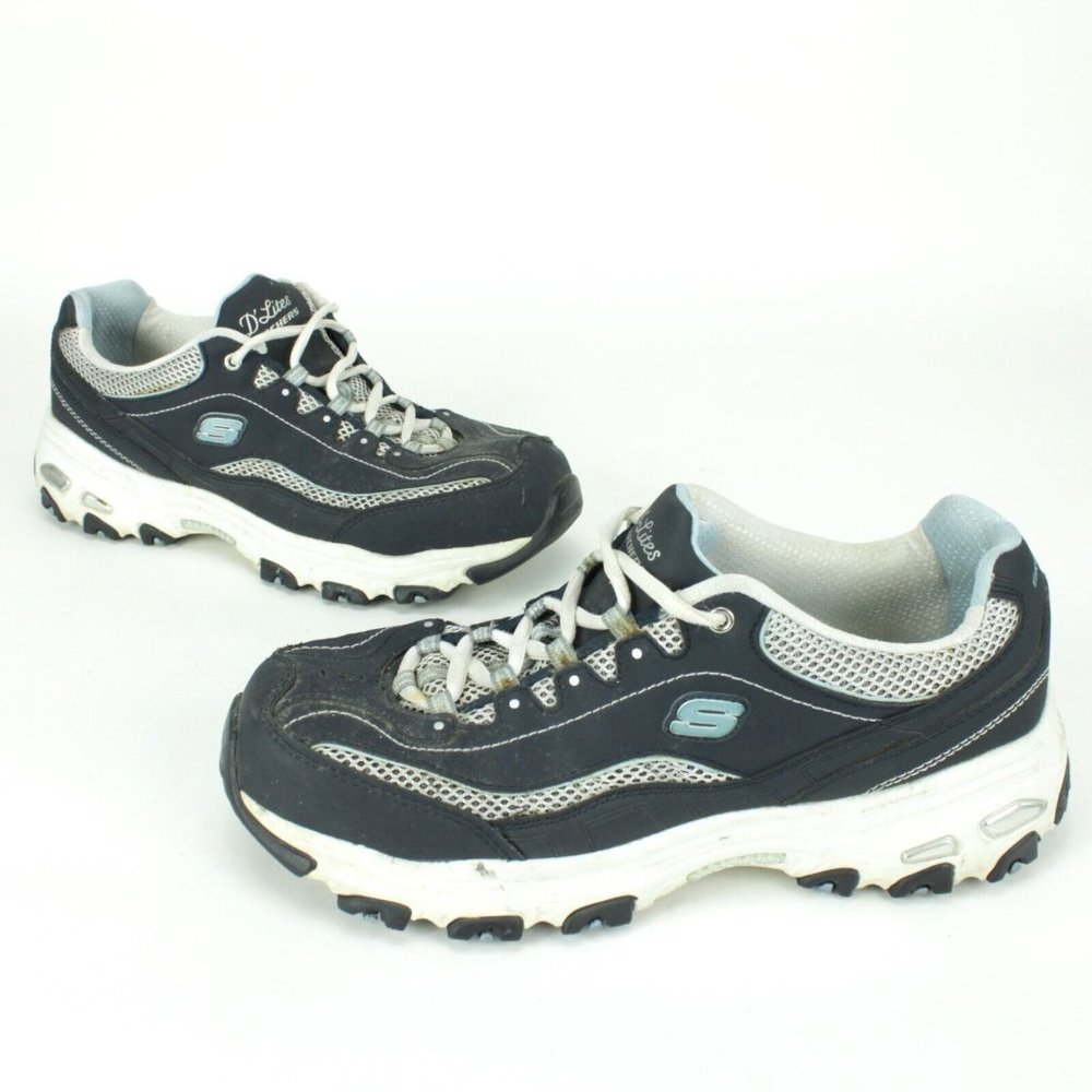 Skechers D'Lites Walking Fitness Sneakers Blue/Gray Womens Size 9 (11617EW)